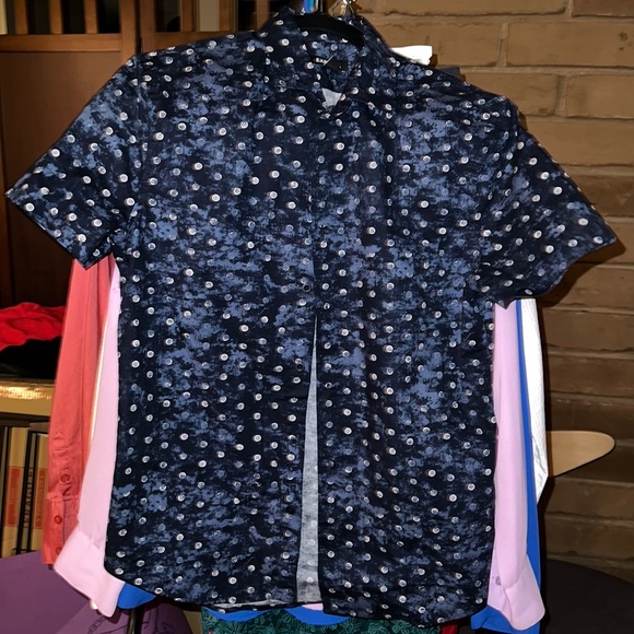 Men's Express Printed Button Down Shirt (XS) - Picture 1 of 4